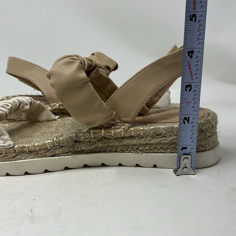 AMERICAN EAGLE ESPADRILLE WEDGE SANDAL VELCRO SLING BACK SOFT VEGAN LEATHER SZ 7 - Picture 13 of 14